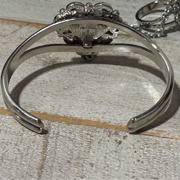 Vintage❤️1995 Signed EJC Ebony Heart Bracelet & Ring - Picture 4 of 5